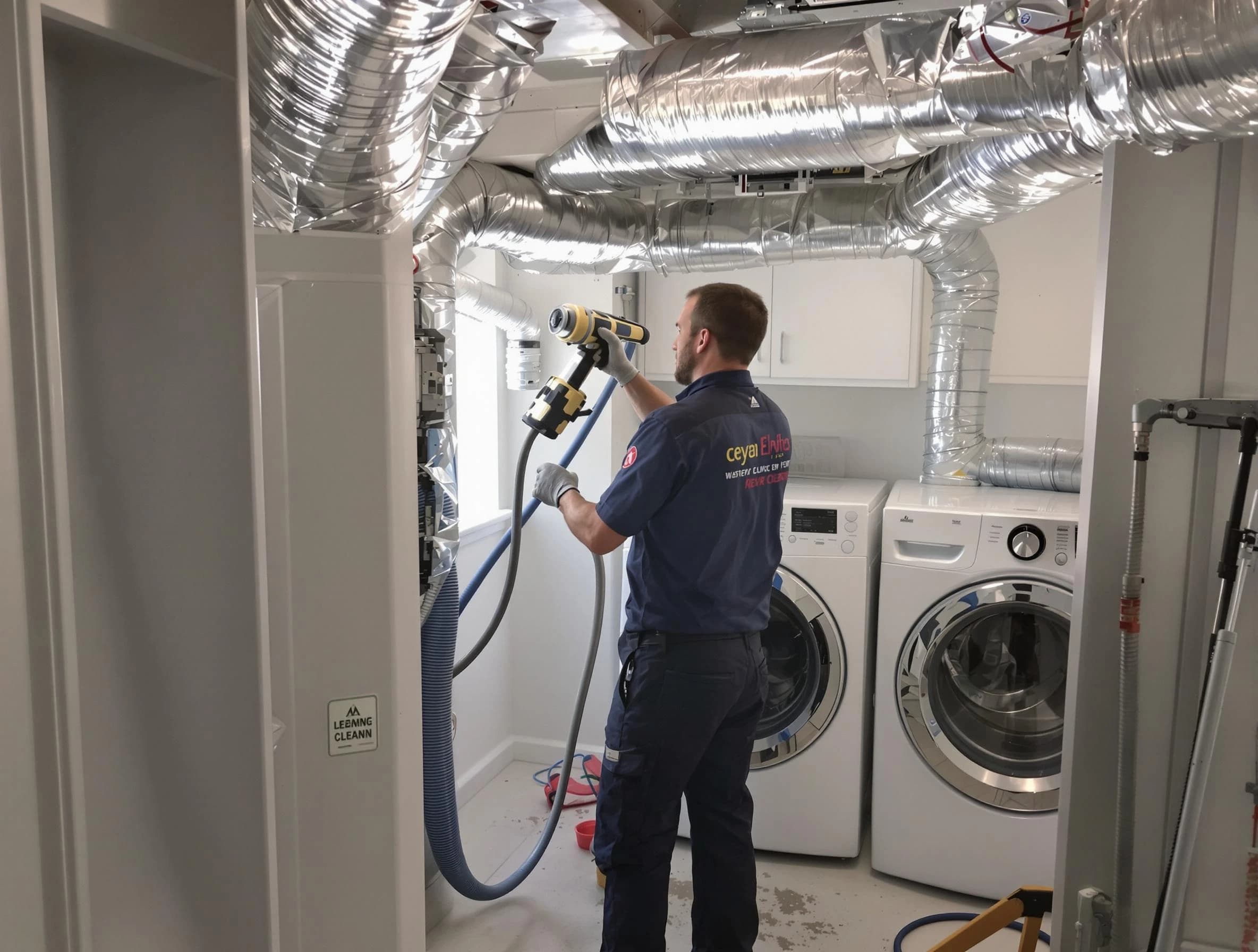 Richmond Dryer Vent Cleaning specialist using advanced equipment for thorough duct cleaning in Richmond