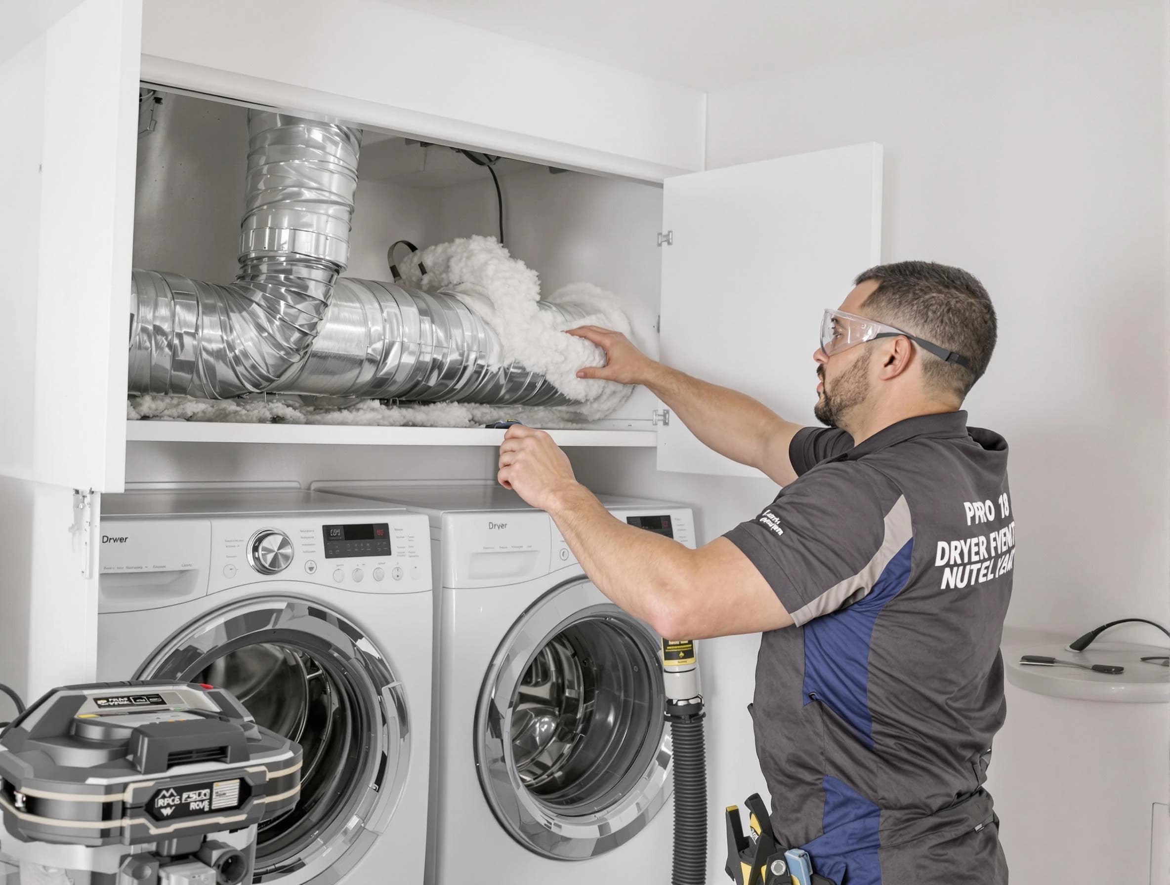 Richmond Dryer Vent Cleaning certified technician performing specialized gas dryer vent cleaning in Richmond