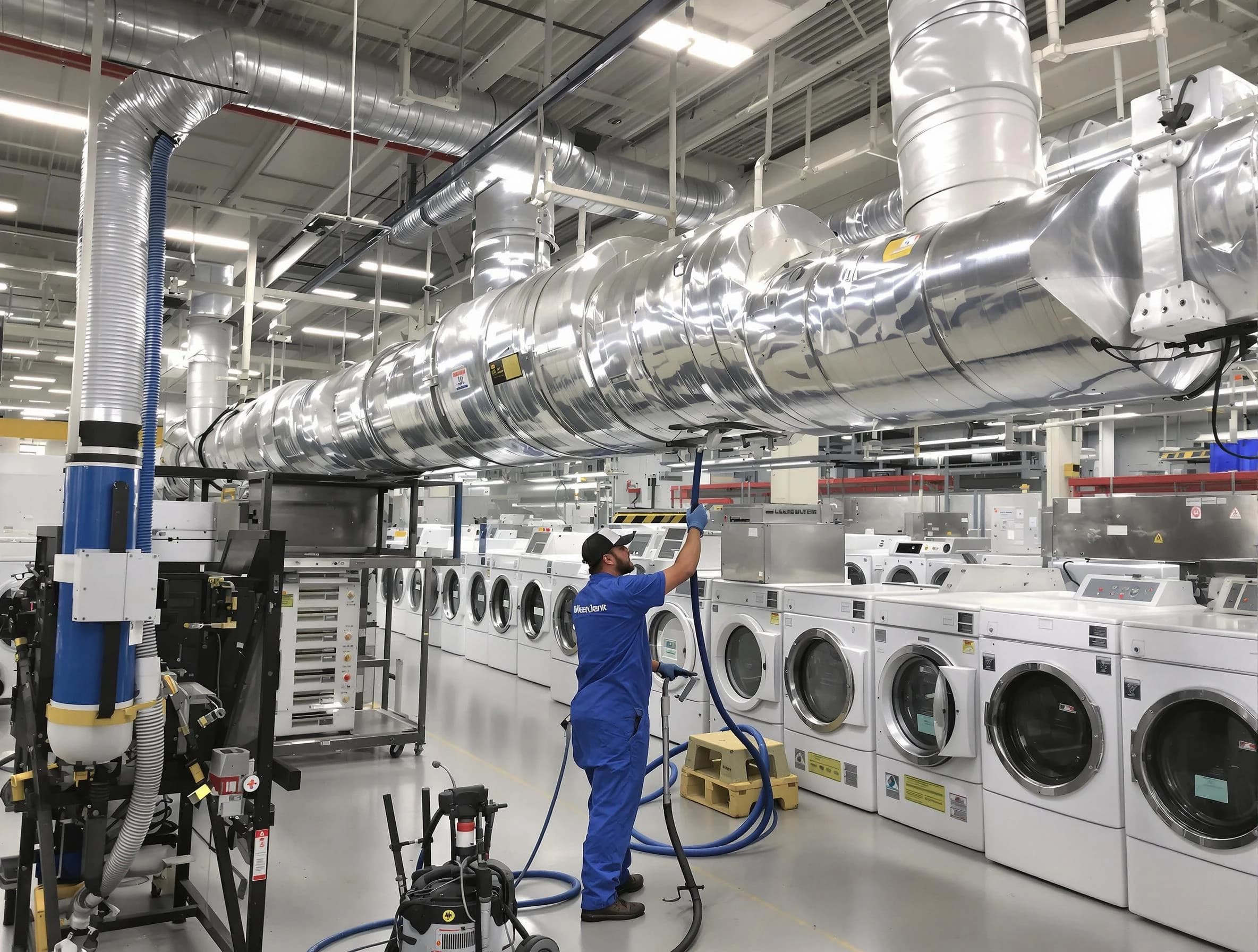 Richmond Dryer Vent Cleaning team performing heavy-duty industrial dryer vent cleaning in Richmond