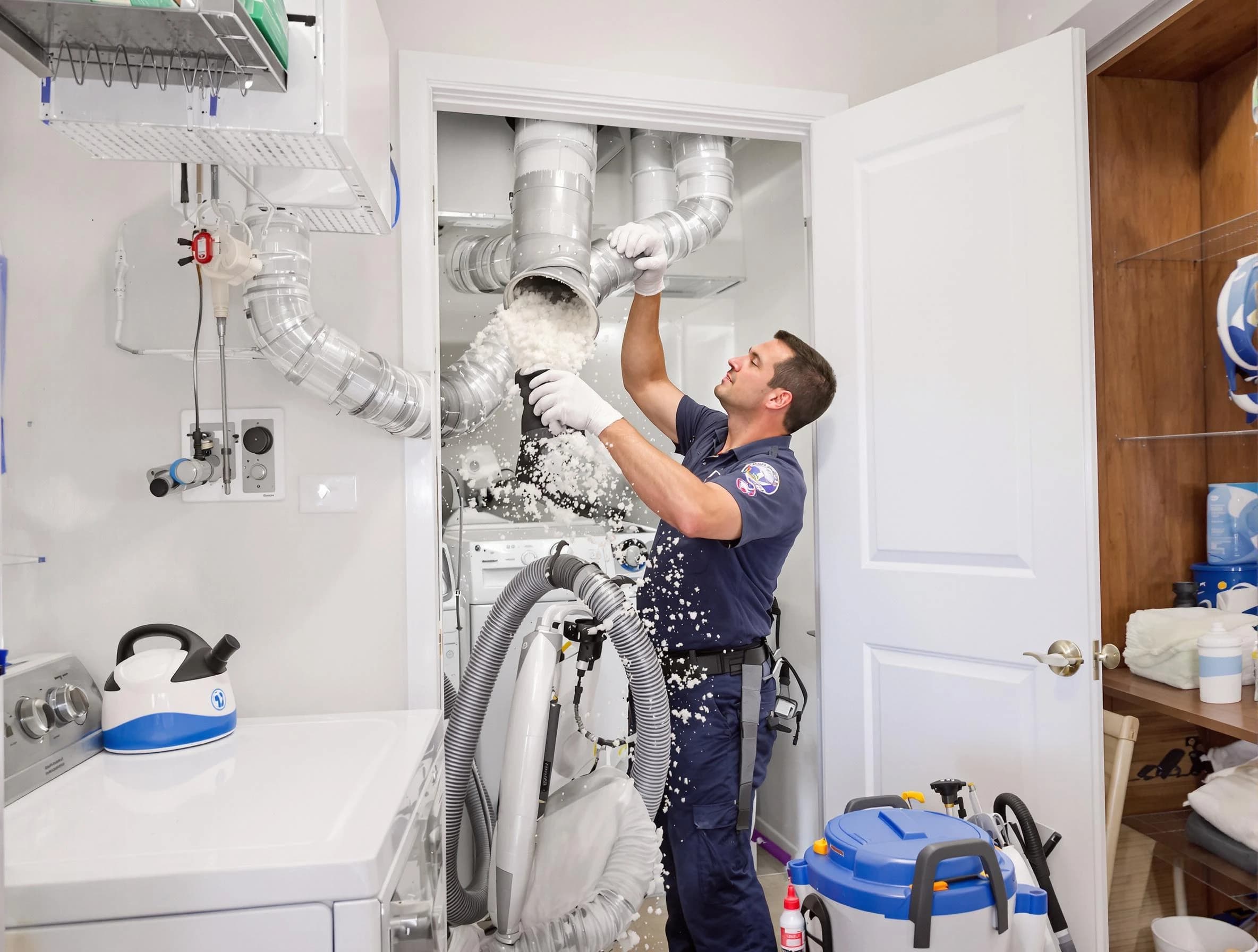 Richmond Dryer Vent Cleaning technician delivering thorough residential dryer vent cleaning service in Richmond
