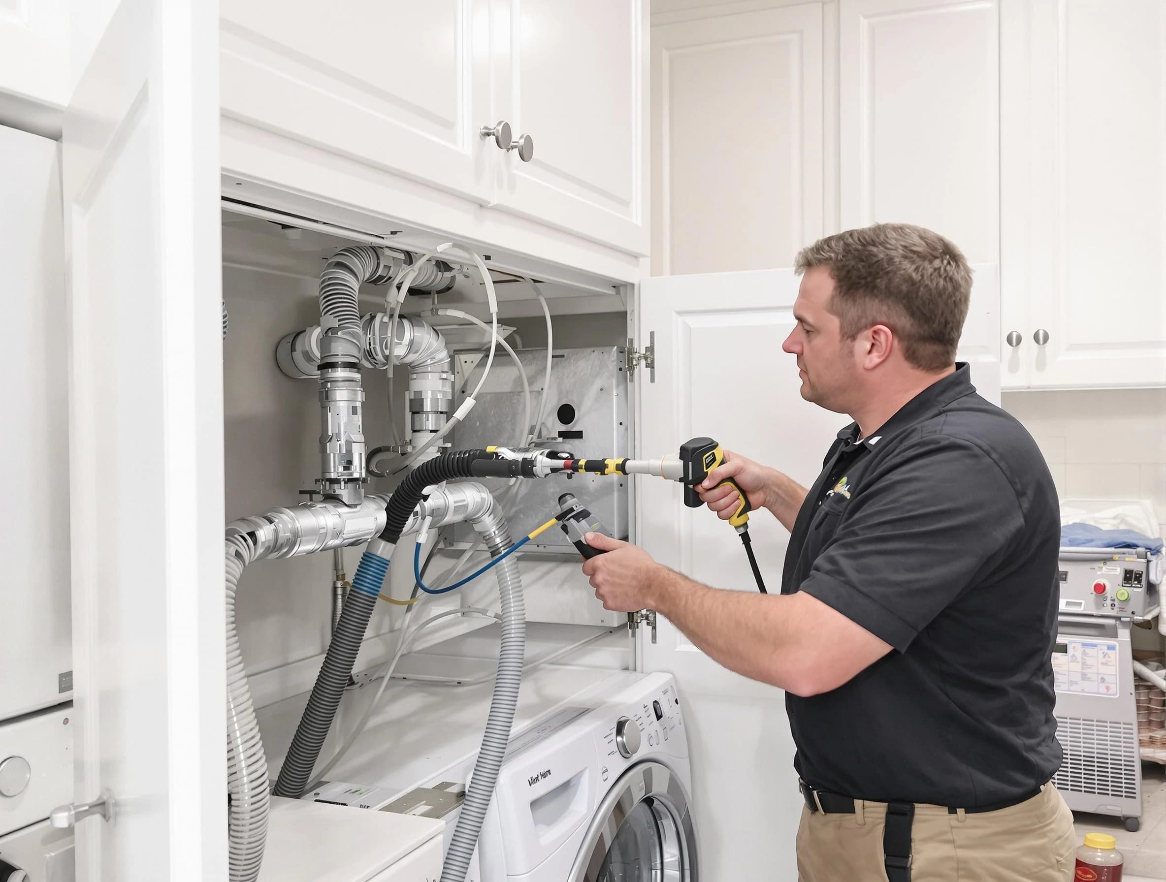 Richmond Dryer Vent Cleaning professional removing severe blockage from a clogged dryer vent in Richmond