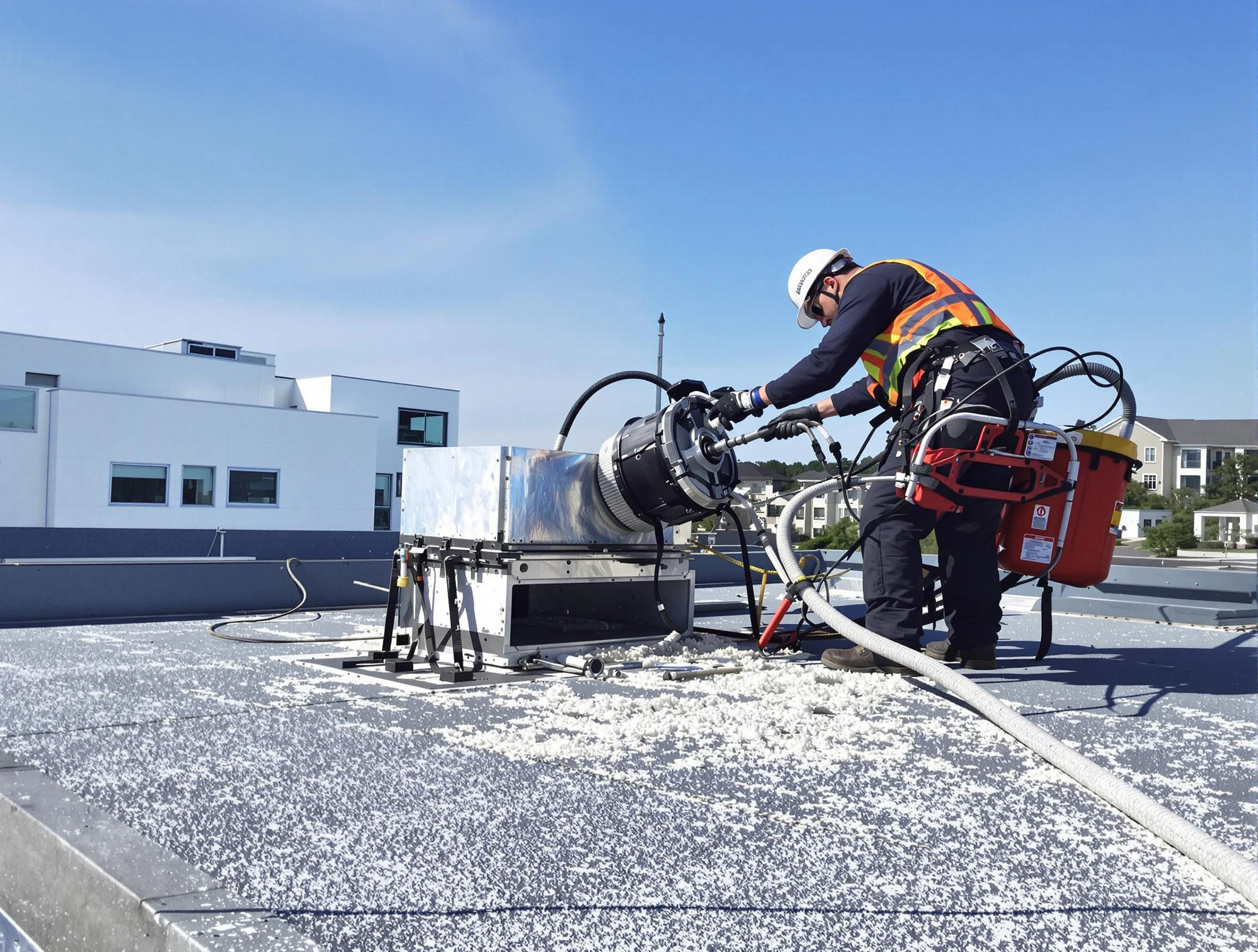 Cleaning Dryer Vent On Roof in Richmond