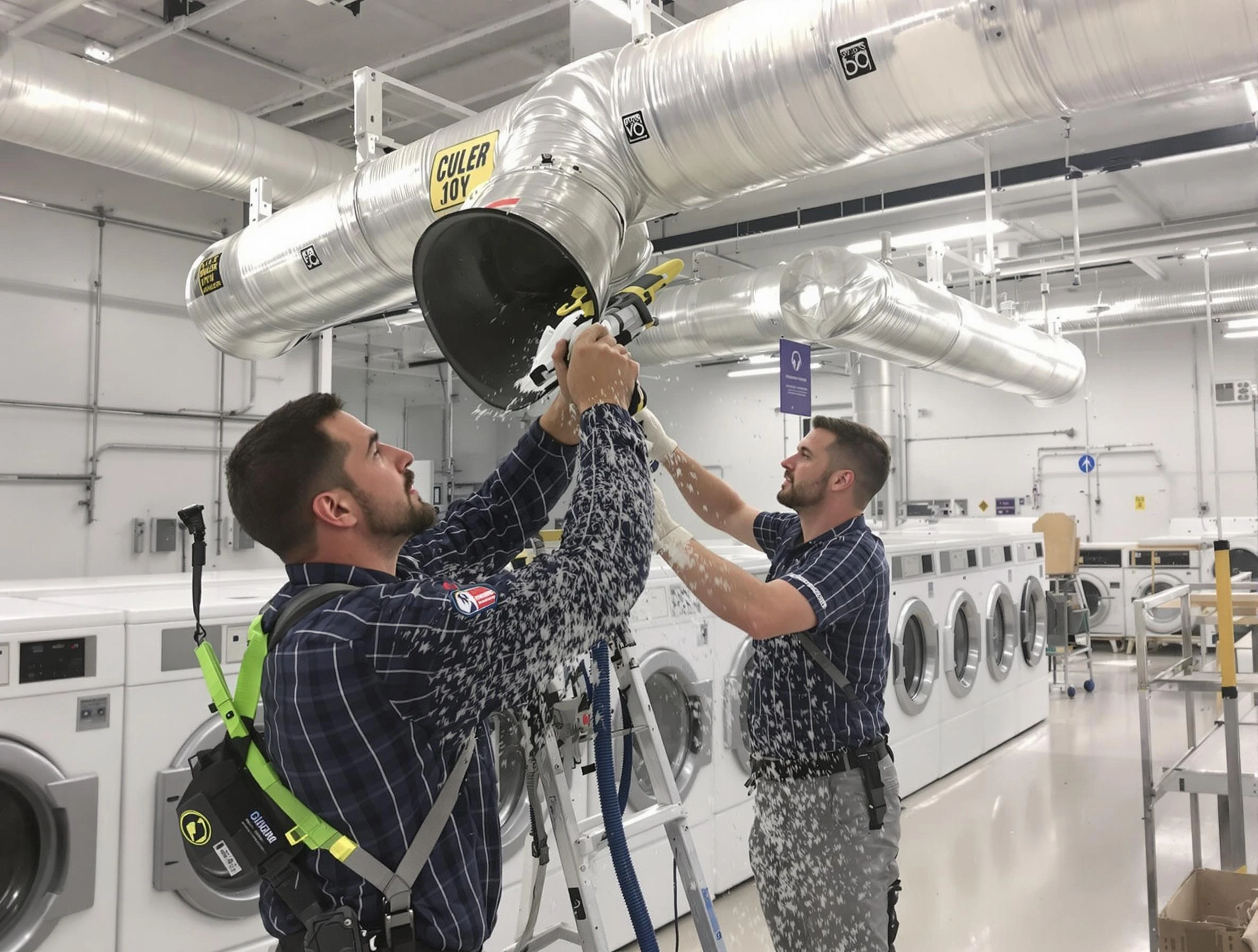 Richmond Dryer Vent Cleaning team performing large-scale commercial dryer vent cleaning in Richmond